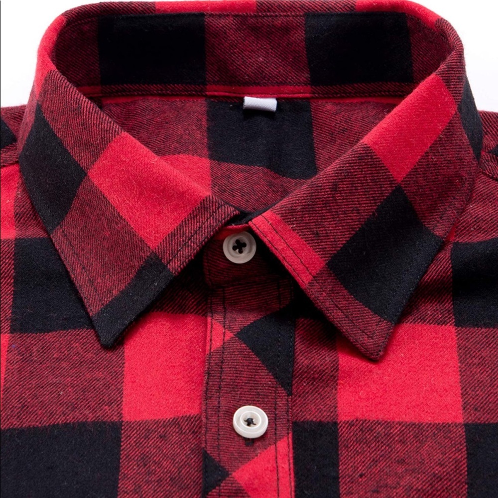 Men's Button Down Regular Fit Long Sleeve Plaid Flannel